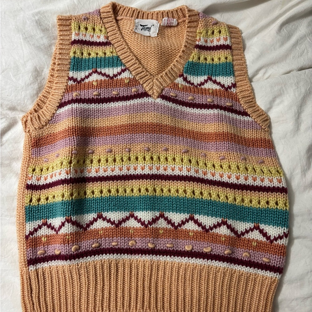 Vintage Tami Sportswear Colorful Knit Sweater Vest